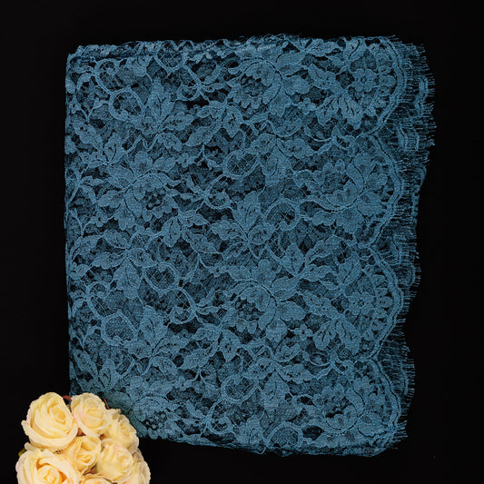 steel-blue-chantilly-lace-saree-floral-scalloped-border-designer-party-wear