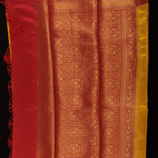 crimson-red-banarasi-silk-saree-heavy-gold-zari-pallu-bridal-wedding-wear