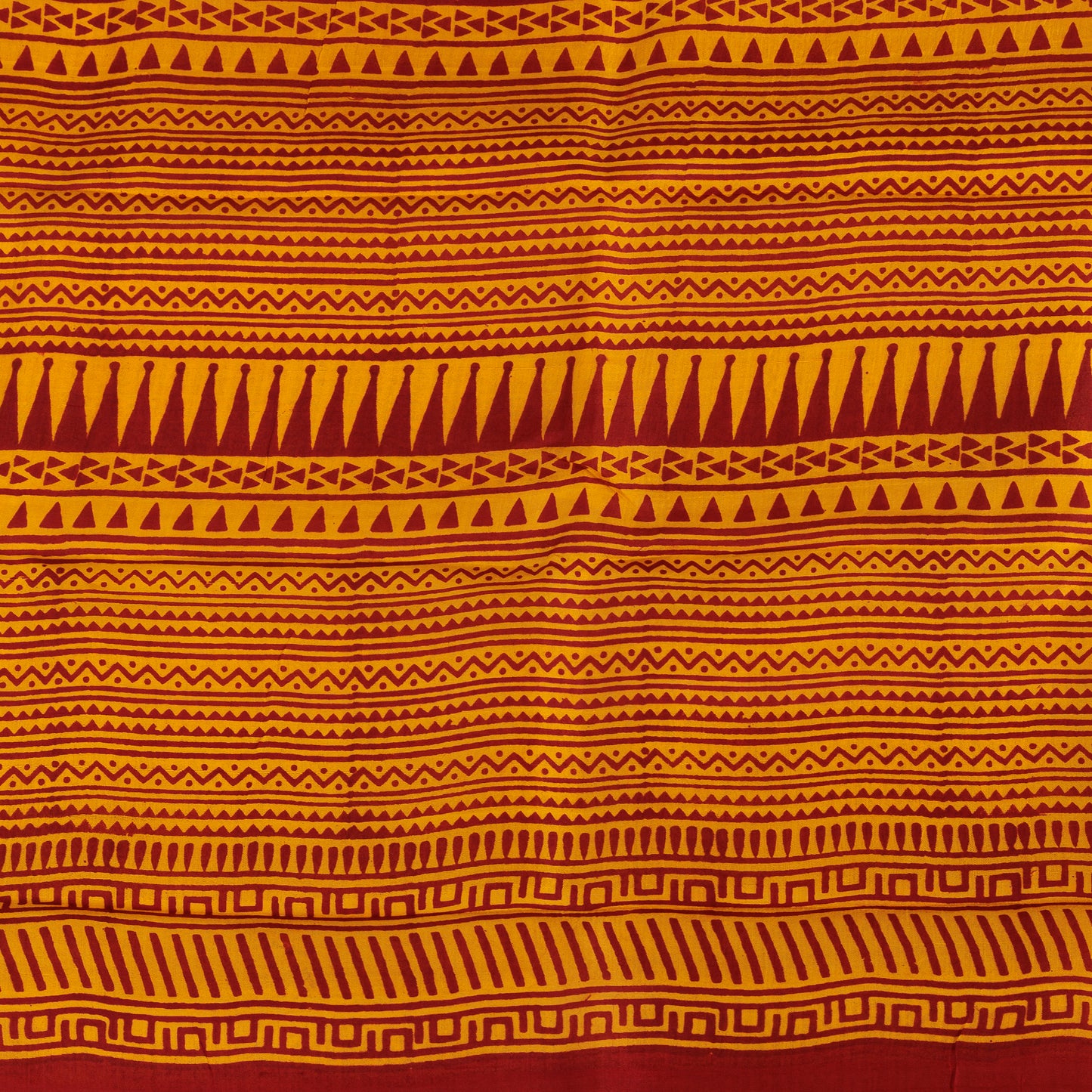 Bishnupuri 3-Ply Silk Saree | Handblock Printed Pure Silk | Festive