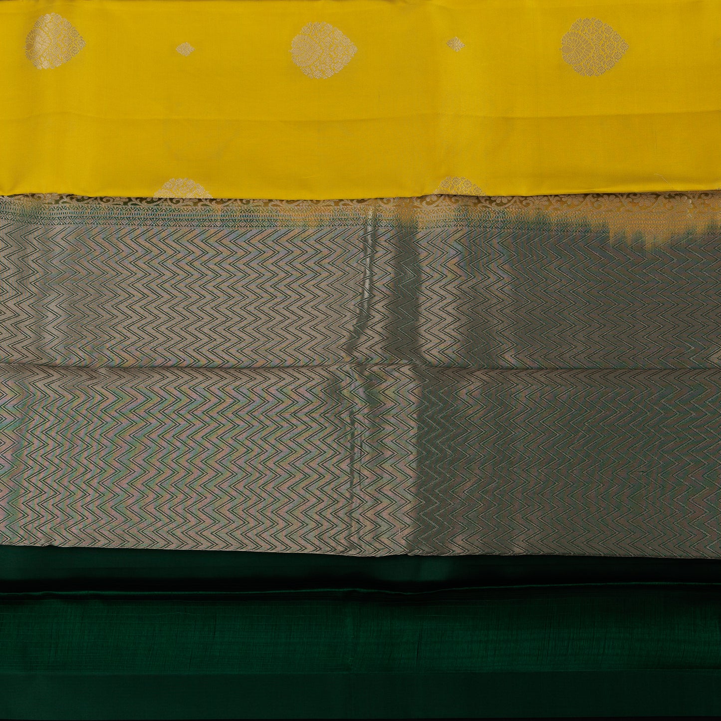 Lemon Yellow Kanjivaram Silk Saree | Silver Zari Wedding Wear | Handloom Pure Silk Saree