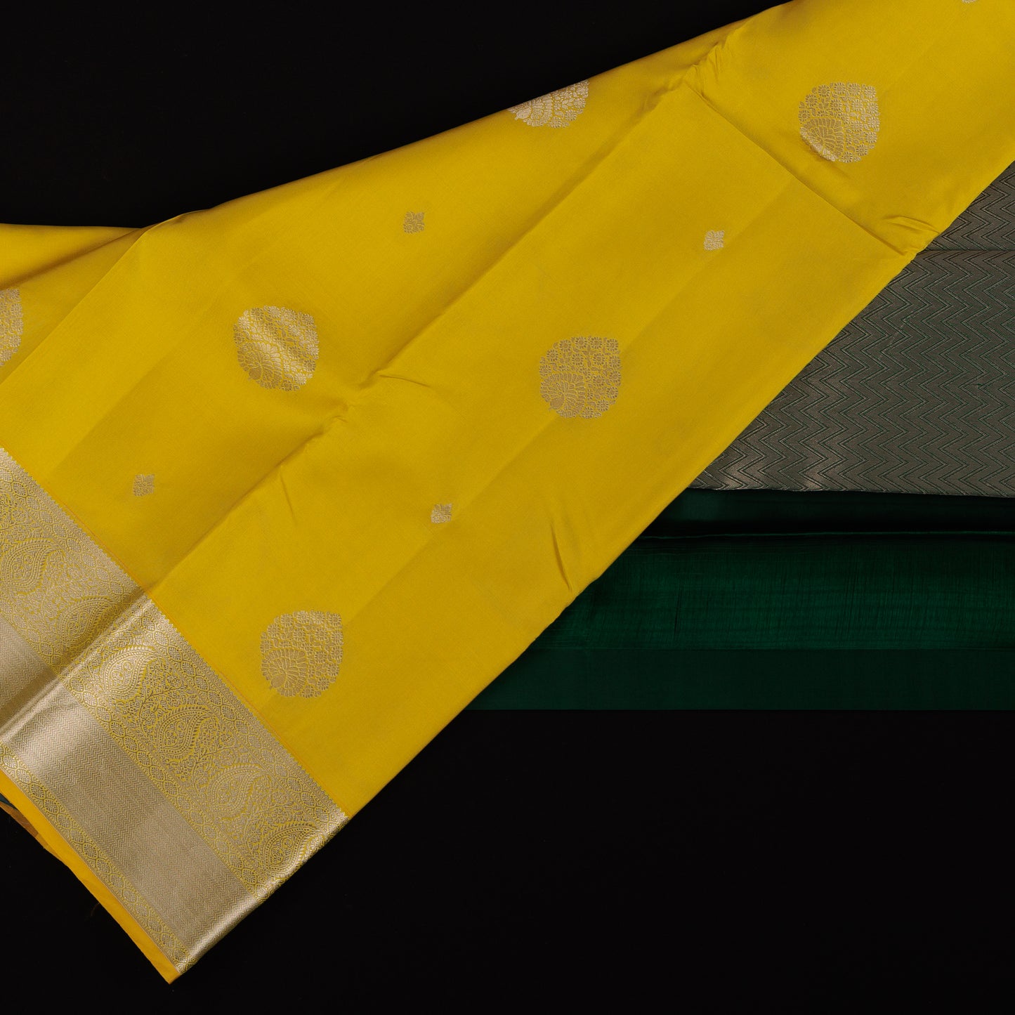 Lemon Yellow Kanjivaram Silk Saree | Silver Zari Wedding Wear | Handloom Pure Silk Saree