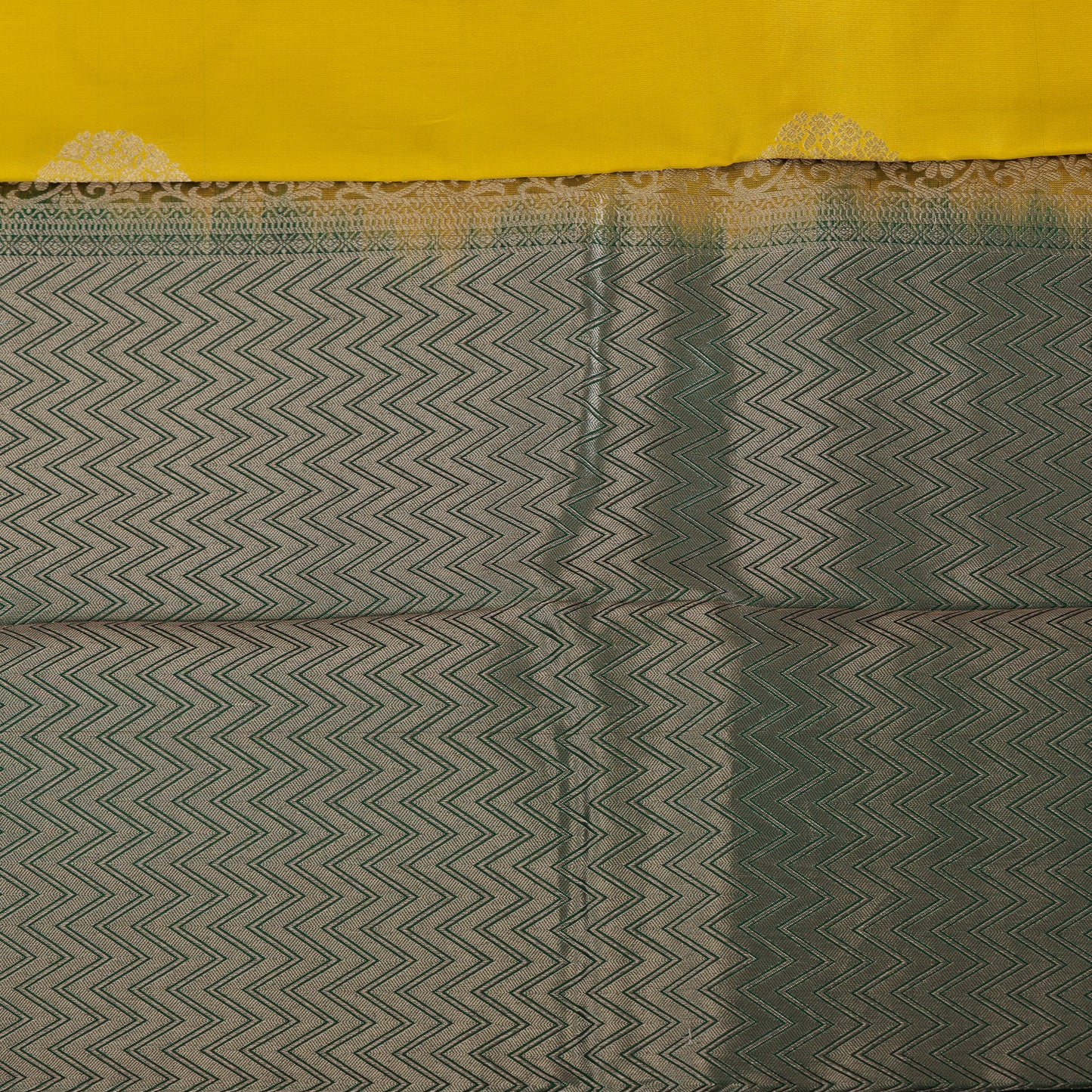 Lemon Yellow Kanjivaram Silk Saree | Silver Zari Wedding Wear | Handloom Pure Silk Saree