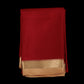 Maroon Mysore Silk Saree | Pure Silk Contrast Border Saree | Minimalist Wedding Wear