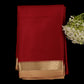 Maroon Mysore Silk Saree | Pure Silk Contrast Border Saree | Minimalist Wedding Wear