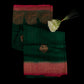 forest-green-banarasi-raw-silk-saree-rani-pink-contrast-border-gold-zari-work