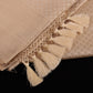 Beige Banarasi Brocade Saree | Heavy Weave Silk Saree with Tassels | Wedding Wear