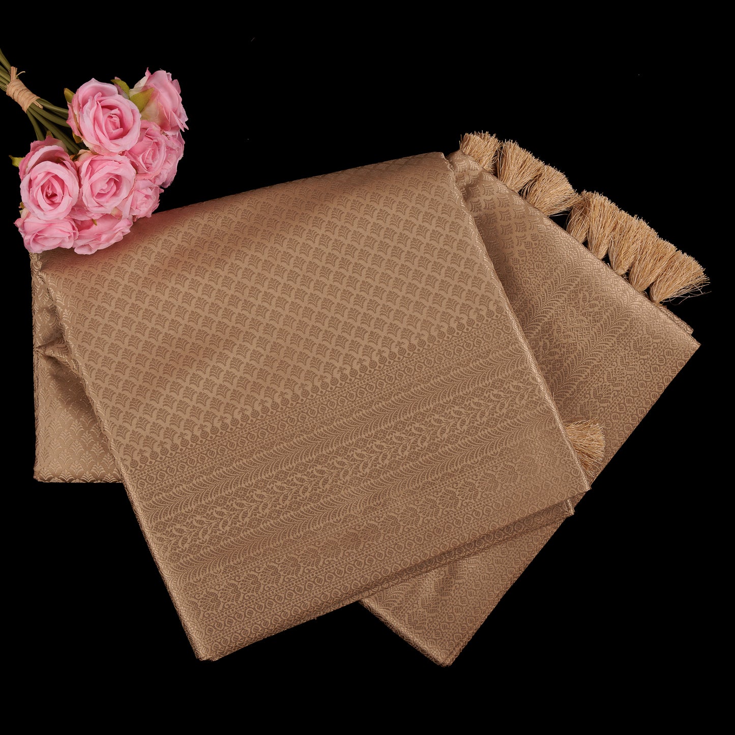 gold-brocade-weaved-banarasi-silk-saree-rich-tassels-wedding-wear