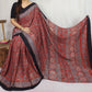 Pure Red Modal Silk Saree | Hand-Block Ajrak Print | Traditional Ethnic Wear