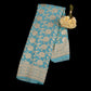 Blue Banarasi Georgette Saree | Water Zari Jaal Work | Khadi Georgette Wedding Saree