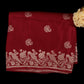 Maroon Banarasi Semi Crepe Saree | Gold Zari Bird Border Saree | Wedding & Party Wear Silk