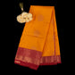 Yellow and Red Kanjivaram Saree | Semi Silk Wedding Saree | Traditional South Indian Silk Saree