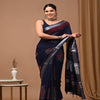 Soft Linen Saree in Blue