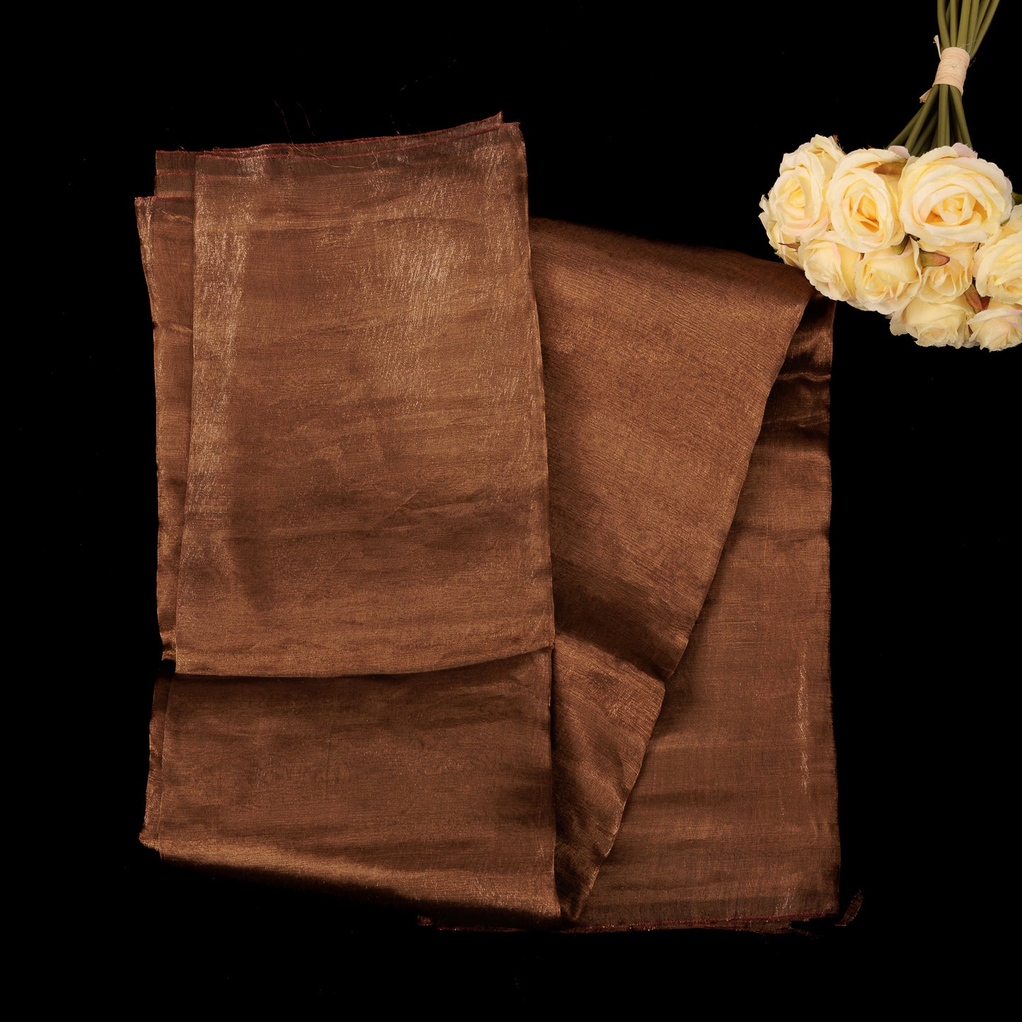 dark-coffee-duskydrapes-pure-tissue-silk-saree-metallic-bronze-shimmer-evening-wear