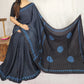 Black and blue Ajrak Modal Silk Saree | Traditional Hand Block Printed Ethnic Saree for Women