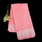 Pink Banarasi Semi Silk Saree | Silver Zari Semi Silk Saree | Pink & Silver Wedding Saree | Designer Banarasi Silk