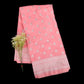 Pink Banarasi Semi Silk Saree | Silver Zari Semi Silk Saree | Pink & Silver Wedding Saree | Designer Banarasi Silk