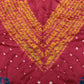 Shibori Modal Silk Suit | 2 Piece Unstitched Suit Set | Pink Shibori Top with Mirror Work Dupatta | Party Wear Silk Suit