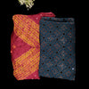 Shibori Modal Silk Suit | 2 Piece Unstitched Suit Set | Pink Shibori Top with Mirror Work Dupatta | Party Wear Silk Suit