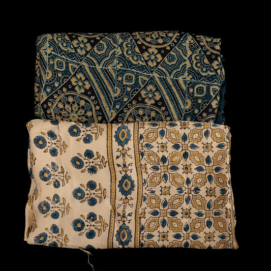 Modal Silk Unstitched Suit | 2 Piece Silk Suit Set | Teal Blue Printed Suit for Women | Party Wear Modal Silk Suit