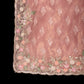Pink Tissue Organza Saree | Pastel Pink Party Wear Saree | Hand-Embroidered Organza Silk | Designer Scalloped Border Saree