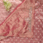 Pink Tissue Organza Saree | Pastel Pink Party Wear Saree | Hand-Embroidered Organza Silk | Designer Scalloped Border Saree