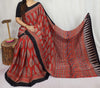Red Ajrakh Modal Silk Saree for Women | Hand Block Printed Silk Ajrak Modal Silk Saree