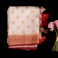Ivory Tissue Silk Saree | White & Red Wedding Saree | Gold Polka Dot Tissue Saree | Designer Tissue Silk for Bridesmaids | Party Wear Tissue Saree