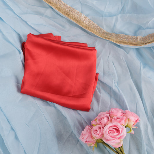 Beautiful Blue lace trimmed Viscose Organza| Ready to Wear