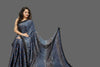 Blue Ajrak Block Printed Modal Silk Saree | Silk Ajrak Modal Silk Saree for Women