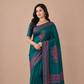 Teal Green Mulberry Silk Saree | Orange Hand Block Printed Designer Party Wear