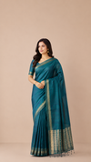 Stunning Matka Silk in Green with zari work