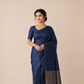 Navy Blue Matka Silk Saree