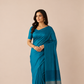 Teal Blue Matka Silk Saree