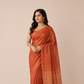 Rust Orange Matka Silk Saree