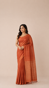 Rust Orange Matka Silk Saree