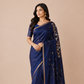 Muslin silk Saree in Blue