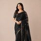 Muslin silk Saree in Black
