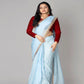 Beautiful Blue lace trimmed Viscose Organza| Ready to Wear