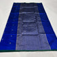 Chanderi Pattu Silk Saree – Royal Blue with Silver Buti & Green Border