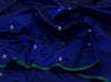 Chanderi Pattu Silk Saree – Royal Blue with Silver Buti & Green Border