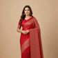 Red Banarasi Crepe Silk Saree | Pure Silk Gold Zari Wedding Saree | Designer Party Wear
