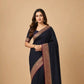 Crepe Banarasi Silk Saree | Rich Zari Border & Contrast Pallu