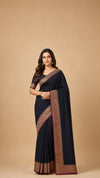 Crepe Banarasi Silk Saree | Rich Zari Border & Contrast Pallu