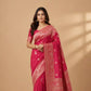 Red Banarasi Premium Crepe Silk Saree | Gold Zari Weaving Party Wear