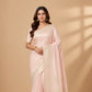 Light Pink Banarasi Crepe Saree | Pastel Silk Saree with Zari Border | Wedding & Party Wear