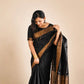 Black Tussar Geecha Silk Premium Saree| Authentic Bhagalpur Silk Saree