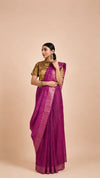 Magenta Tussar Geecha Silk Premium Saree| Authentic Bhagalpur Silk Saree