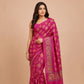Magenta Tussar Silk Saree | Block Printed Pure Silk | Handloom Party Wear Saree
