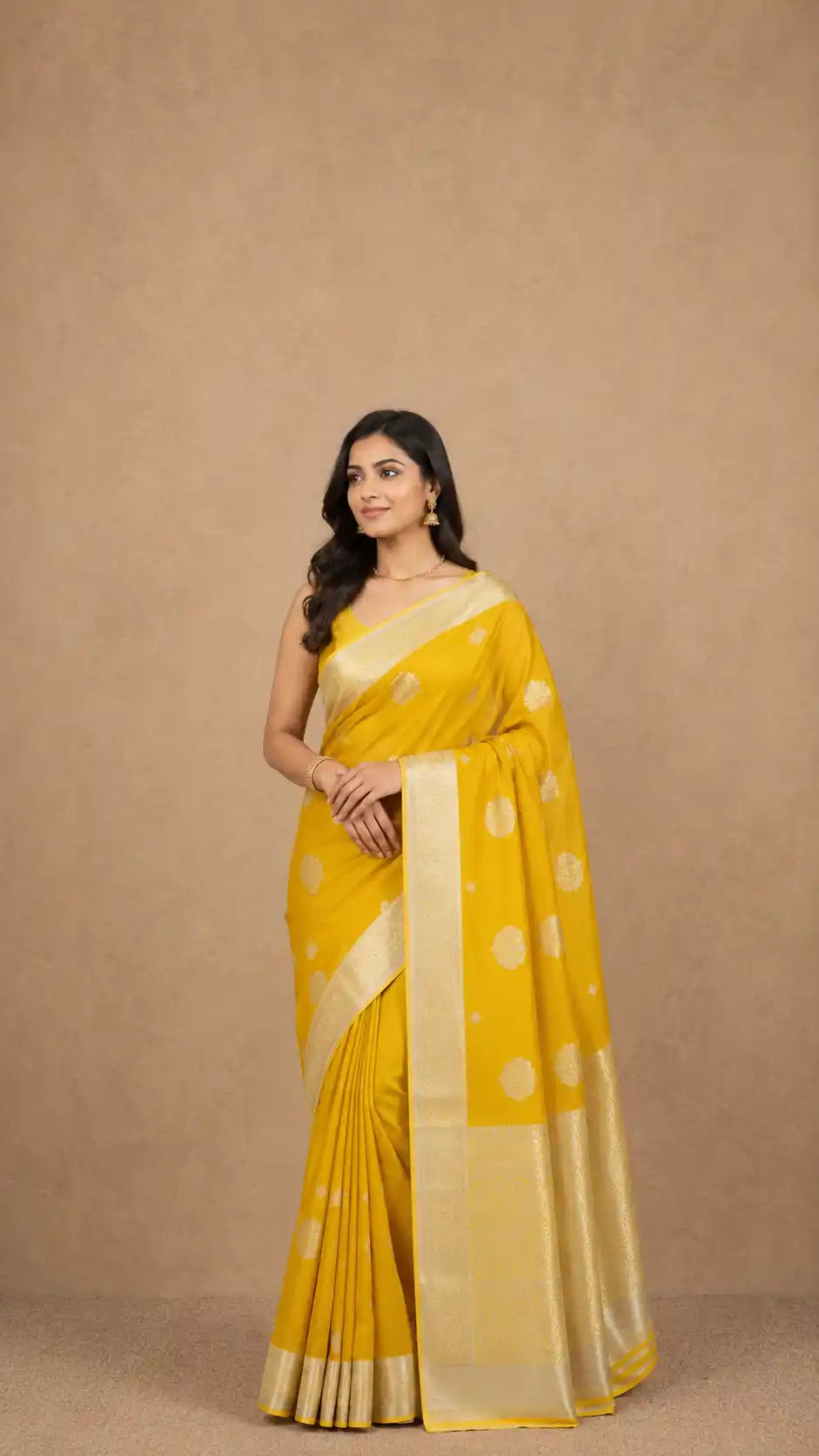 Lemon Yellow Kanjivaram Silk Saree | Silver Zari Wedding Wear | Handloom Pure Silk Saree