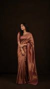 Rose Pink Tissue Saree | Designer Metallic Tissue Wedding Saree